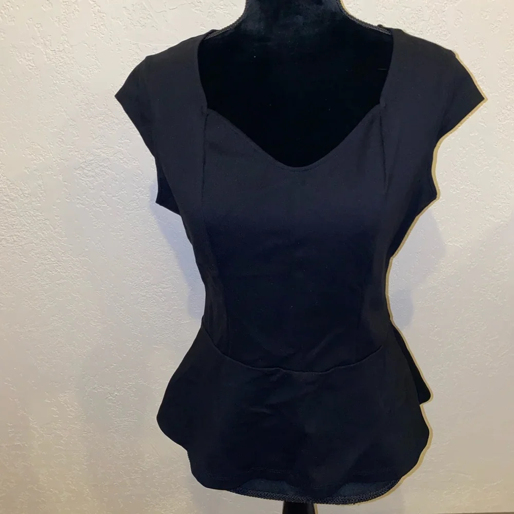 Black peplum top - Picture 9 of 10